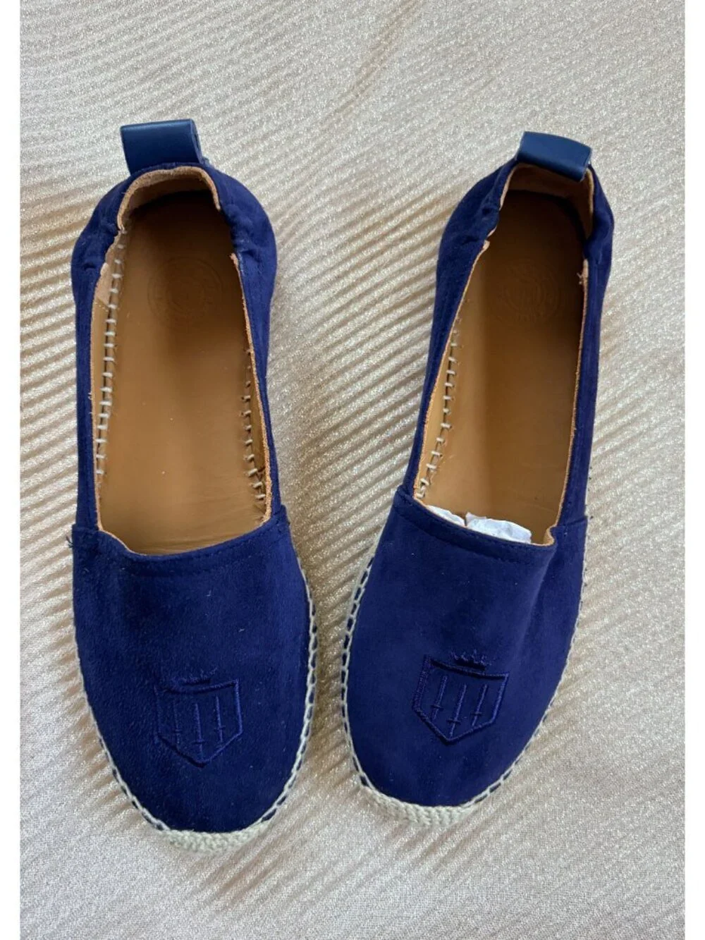 Fairfax & Favor Monaco Flat Espadrille Shoes Navy Blue 39 8